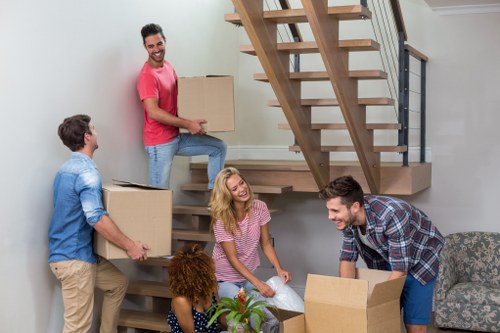 Moving boxes and a new home entrance