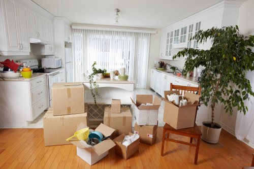 Professional van loaded with furniture for local transport in To