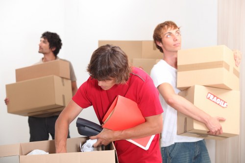 Packing boxes before moving day