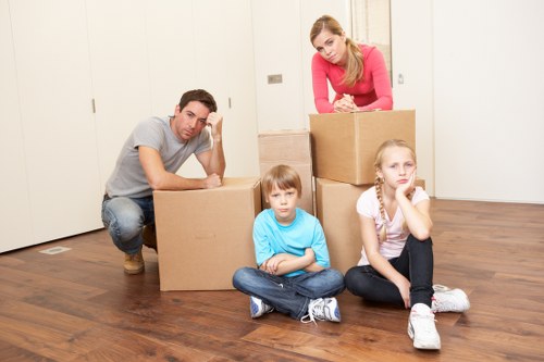Staff member using safe handling methods during a move
