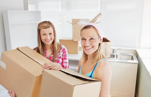 Office furniture and equipment prepared for relocation